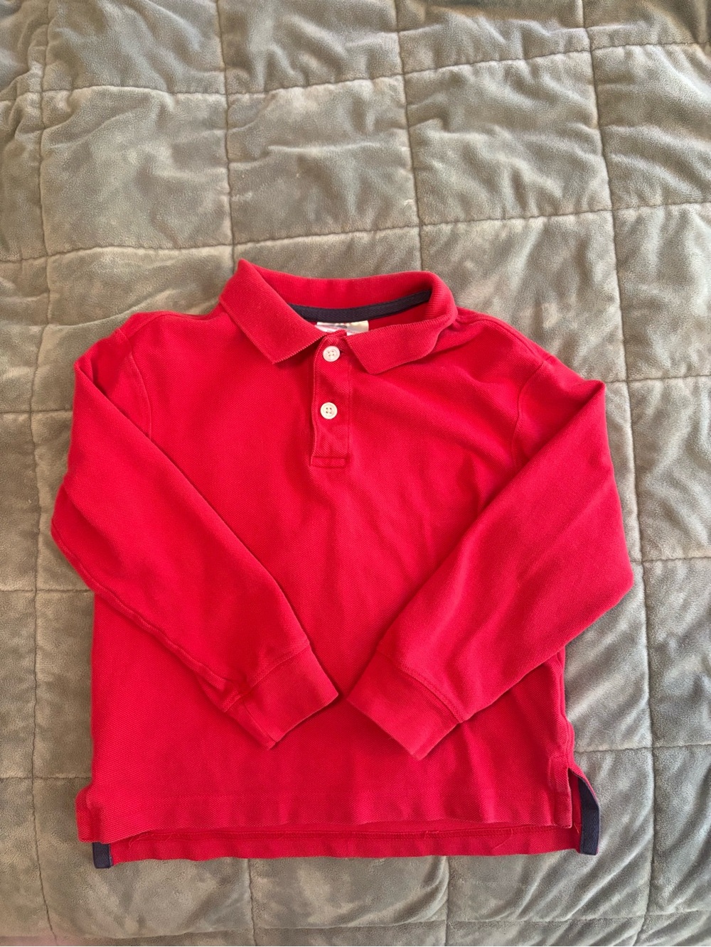 Hanna Andersson Red Long-Sleeve Polo